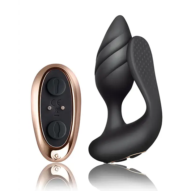 Rocks Off Cocktail Couples Toy Black - Black - Powered Butt Plug