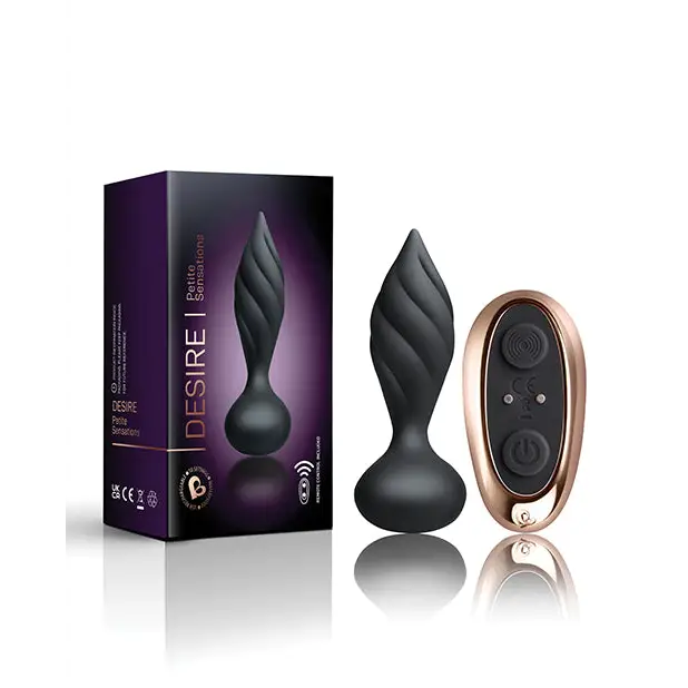 Rocks Off Petite Sensations Desire Vibrating Plug Purple - Black - Powered Butt Plug