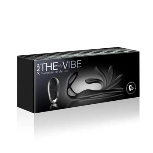 Rocks Off The-Vibe C-Ring and P-Spot Stimulator Black - Black - Cock Ring and Plug