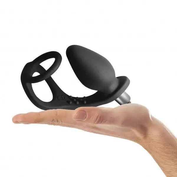 Rocks Off Zen Black - Black - Cock Ring and Plug