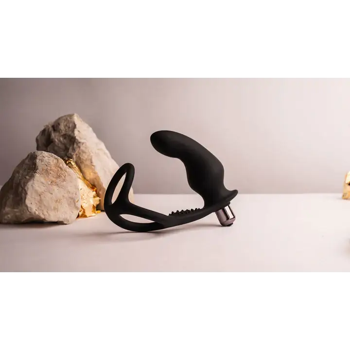 Rocks Off Zen Pro Black - Black - Cock Ring and Plug