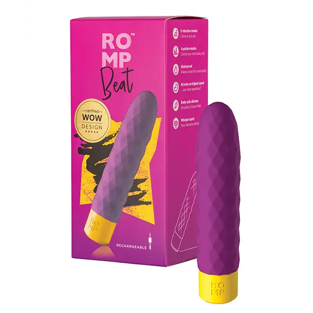 ROMP Beat Purple Rechargeable Silicone Bullet Vibrator - Purple - Bullet Vibrator