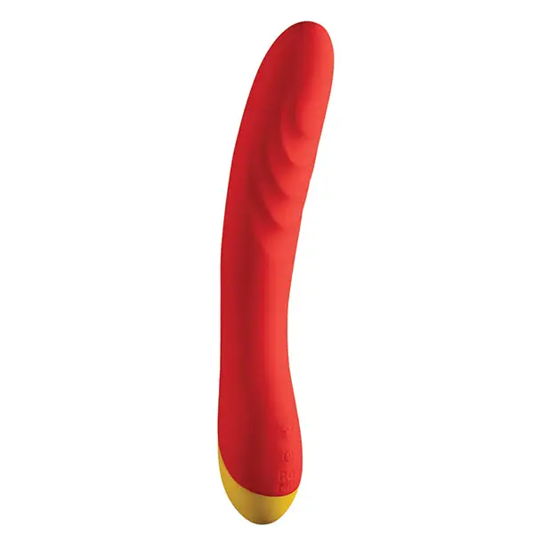 ROMP Hype Red Rechargeable Silicone G-Spot Vibrator - Red - Plain Vibrator