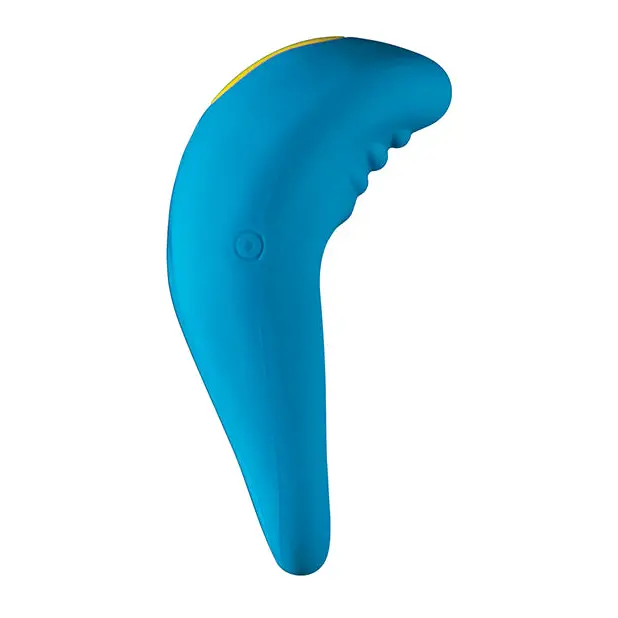 ROMP Juke Blue Rechargeable Silicone Vibrating Cock Ring - Blue - Cock Ring