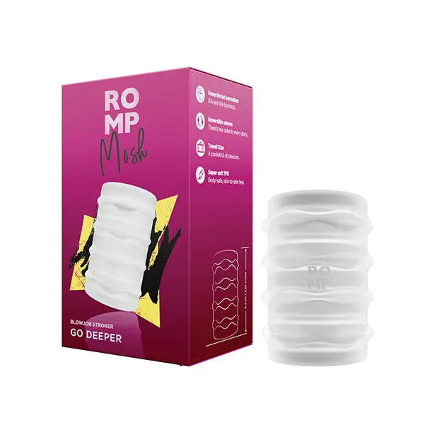 ROMP Mosh Clear Compact Reversible Manual Stroker - Clear - Manual Stroker