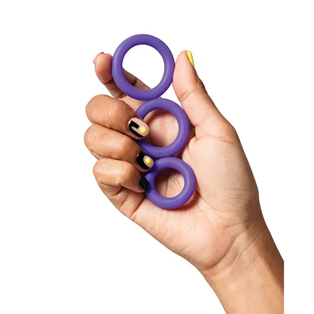 Romp Remix Trio Purple Cock Ring Set Of 3 - Purple - Cock Ring