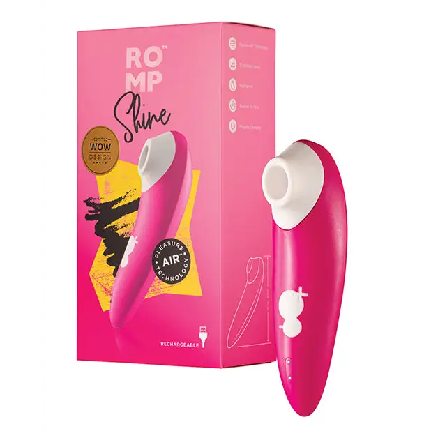 ROMP Shine Pink Rechargeable Silicone Pleasure Air Clitoral Vibrator - Pink - Stimulators