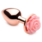 Booty Sparks Jewel Plug Rose Gold Anal Plug With Pink Flower at the Haus of Shag