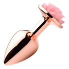 Booty Sparks Jewel Plug Small Rose Gold Anal Plug With Pink Flower at the Haus of Shag