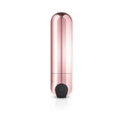 Rosy Gold Nouveau Bullet Vibrator with pink and black metal tube and black plastic cap