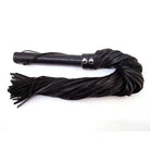 Rouge Flogger: Black leather flogger with leather handle, multiple tails, premium quality