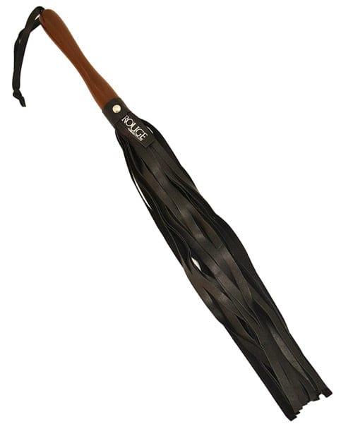 Rouge Flogger Rouge Leather Flogger W/wooden Handle - Black at the Haus of Shag
