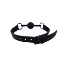 Rouge Leather Ball Gag Black with Black Accessories - Ball Gag