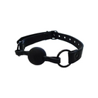 Rouge Leather Ball Gag Black with Black Accessories - Ball Gag