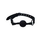 Rouge Leather Ball Gag Black with Black Accessories - Ball Gag