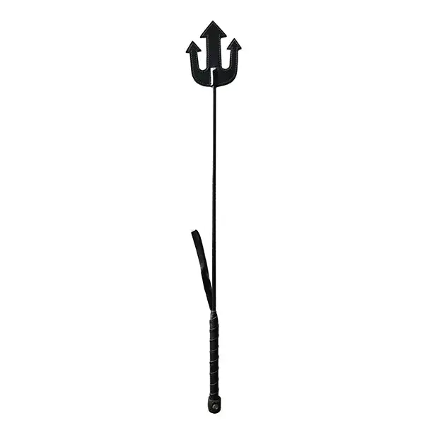 Rouge Leather Devil Riding Crop Black - Black - Crops