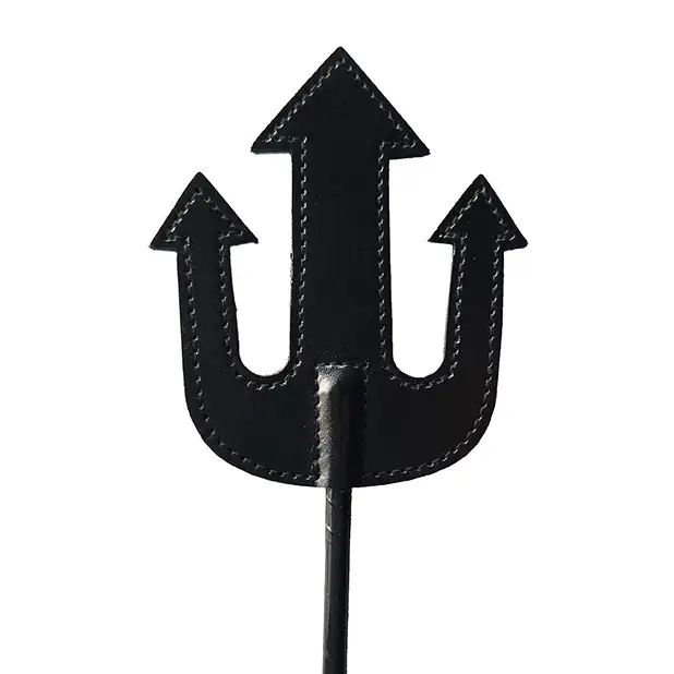 Rouge Leather Devil Riding Crop Black - Crops