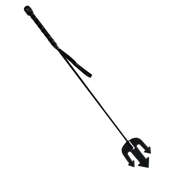 Rouge Leather Devil Riding Crop Black - Crops