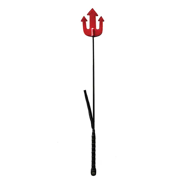 Rouge Leather Devil Riding Crop Black - Red - Crops