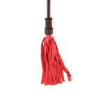 Rouge Leather Riding Crop with Rounded Wooden Handle - Red Flogger and Black Handle