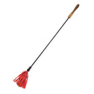 Red Riding Crop with Rounded Wooden Handle and Red Fabric Head for Efficient Cleaning