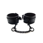 Rouge Leather Wrist Cuffs Black with Black Accessories - Cuffs