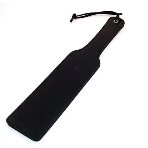 Rouge Long Paddle Black - Premium black leather paddle with cord attached to handle