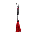 Rouge Mini Flogger 10 in. Red: Red-tasseled leather flogger with looped handle