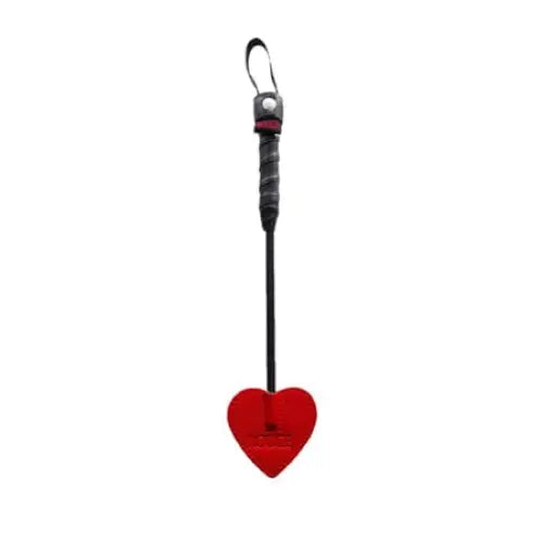 Rouge Mini Spade Paddle 10 in. Red with heart-shaped design and black handle