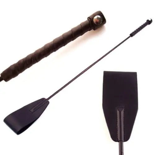 Rouge Riding Crop Black: Durable riding crop with leather handle and flexible shaft