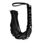 Rouge Short Leather Flogger with Studs - Premium Black Leather Flogger for Sensual Play