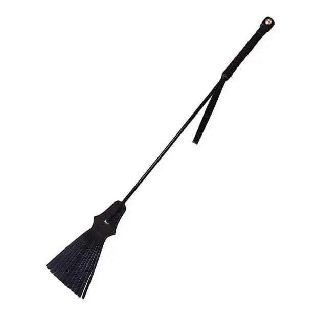 Rouge Tasselled Riding Crop - Black, featuring a leather handle and tasseled end