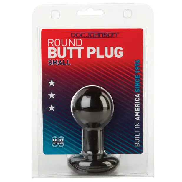 Doc Johnson Plug Small Round Butt Plug - Black at the Haus of Shag