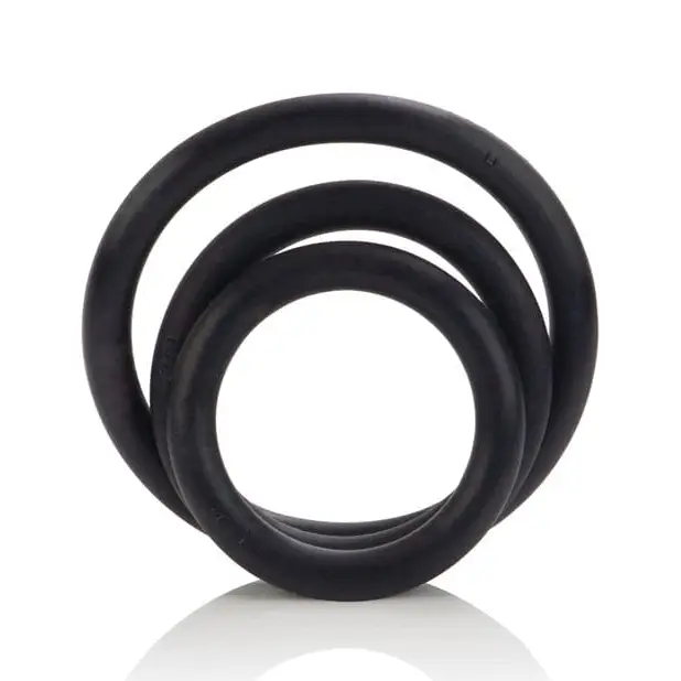 CalExotics Penis Enhancement Black Rubber Ring Set at the Haus of Shag