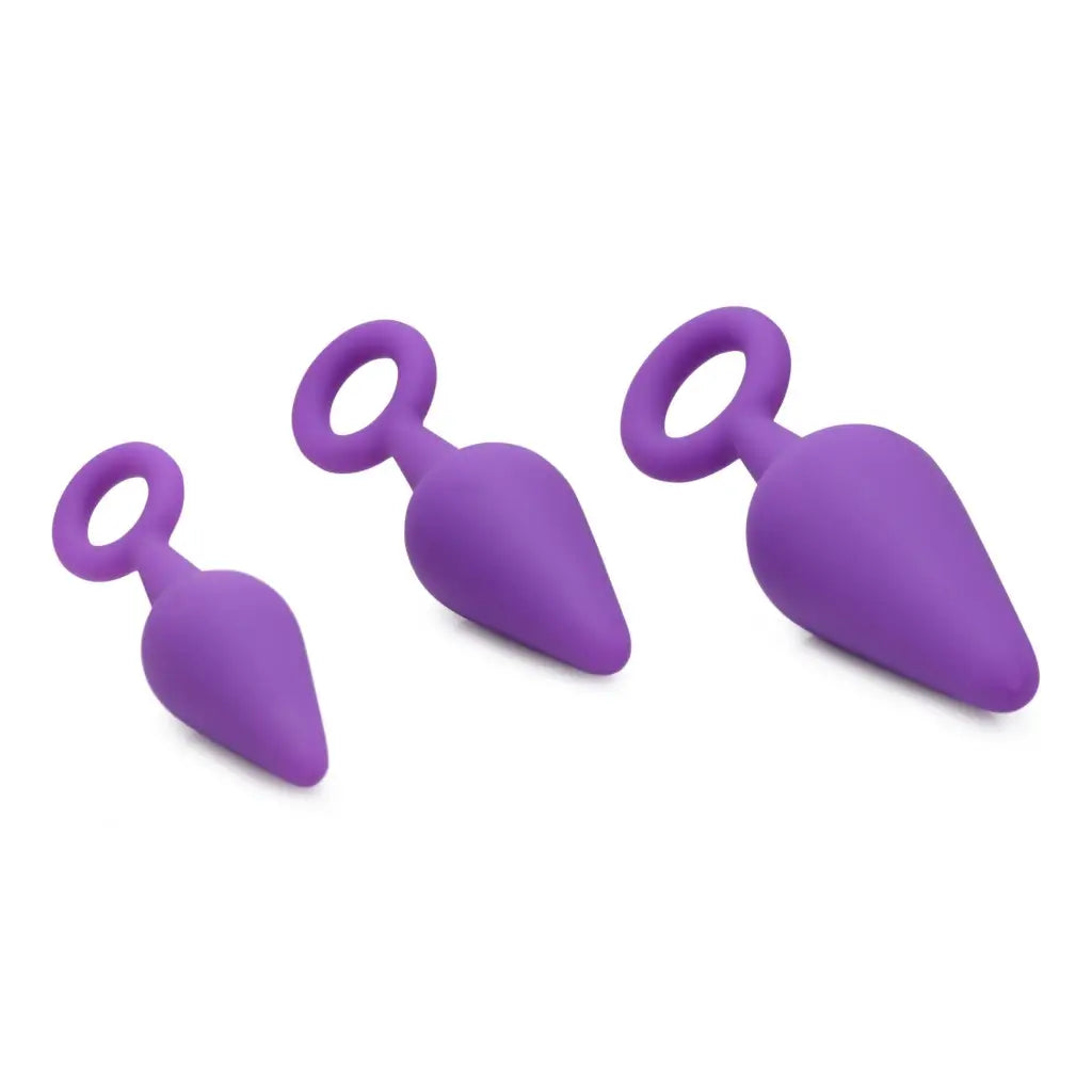 Curve Novelties Plug Rump Ringers 3 Piece Silicone Anal Plug Set at the Haus of Shag