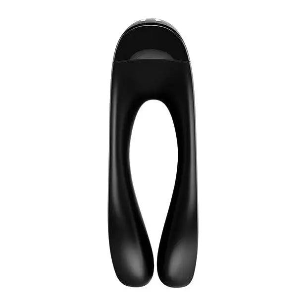 Satisfyer Candy Cane Dual Motor Finger Vibrator with black, human head-shaped object