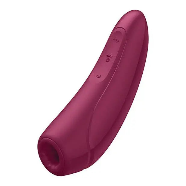 Maroon Satisfyer Curvy 1+ Vibrator with buttons - App Controlled Intimate Device