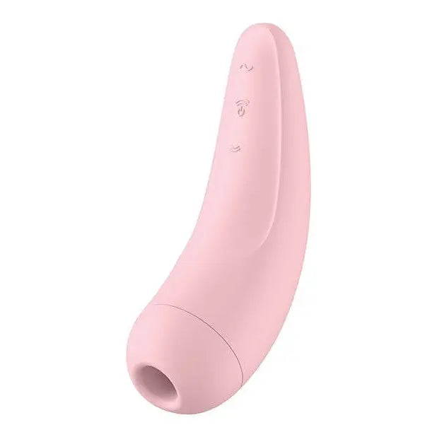 Close-up of Satisfyer Curvy 2+ Air Clitoral Stimulator with App Control on white background