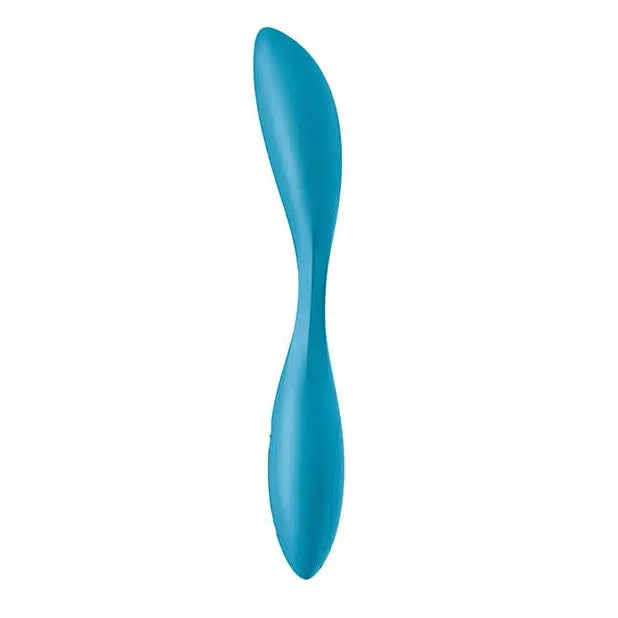 Curved teal silicone Satisfyer G Spot Flex 1 with flexible shaft and tapered ends