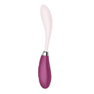 Satisfyer G Spot Flex 3: Purple & white silicone massager with curved handle for precise pleasure