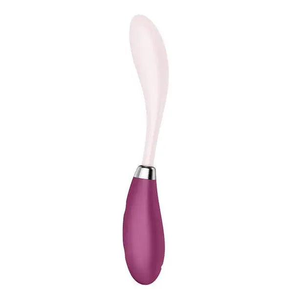 Satisfyer G Spot Flex 3: Purple & white silicone massager with curved handle for precise pleasure