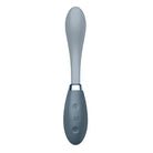 Satisfyer G Spot Flex 3 - Sleek gray vibrator with curved handle and metallic accent band