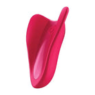 The Satisfyer High Fly Finger Vibrator is displayed on a white background with a pink plastic chair