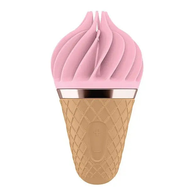 Pink ice cream cone on a pink cone: Satisfyer Layons Sweet Temptation รีวิว🗎