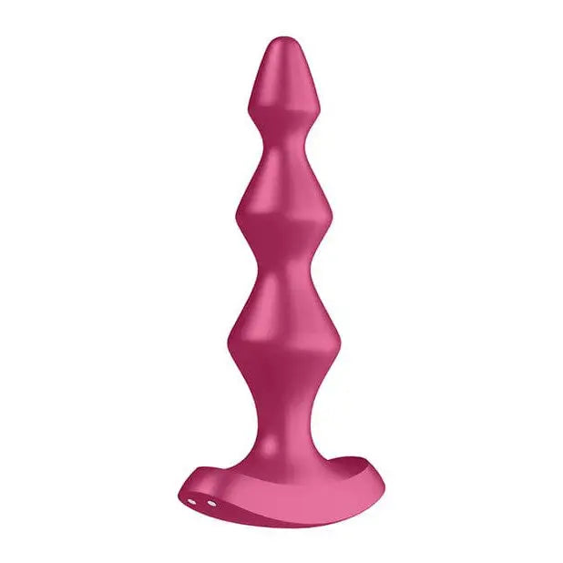 Satisfyer Lolli Plug: pink plastic dil on a white background. Enhance your pleasure now!