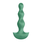 Satisfyer Lolli Plug: Green glass vase shaped like a woman’s head, artistic decor