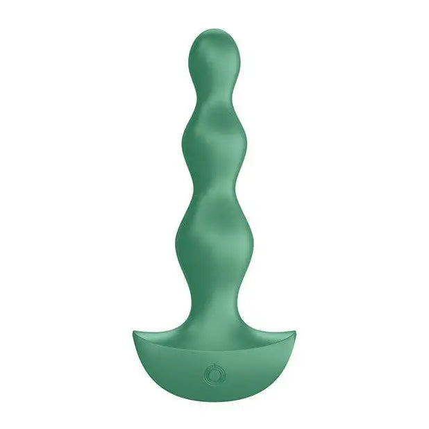 Satisfyer Lolli Plug: Green glass vase shaped like a woman’s head, artistic decor