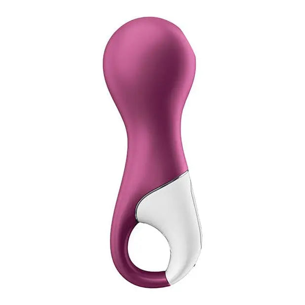 Close-up of Satisfyer Lucky Libra – Purple, pink and white on white background, body-friendly silicone