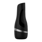 Satisfyer Men Classic Masturbation Sleeve in sleek black and silver design for entire penis comfort