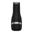 Black bottle with silver stripe: Satisfyer Men Classic Reusable Masturbation Sleeve for entire penis